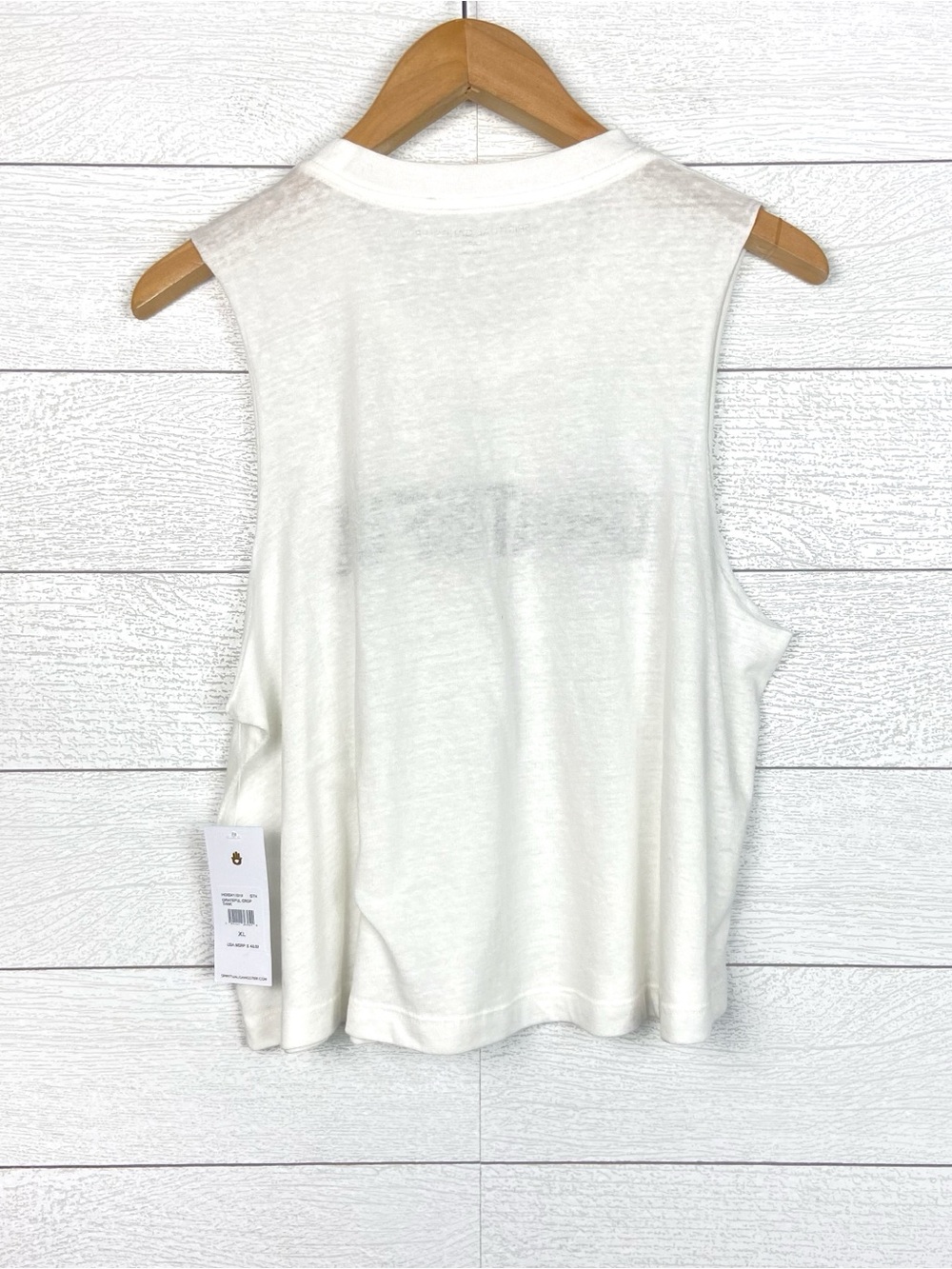 NWT SPIRITUAL GANGSTER Grateful Crop Relaxed Tank Top White XL Comfy Active - Picture 2 of 10